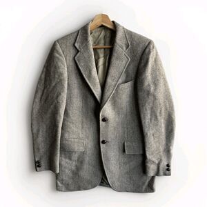Harris Tweed Blazer Men's Size 38Reg Gray Anderson-Little Wool Sport Coat USA